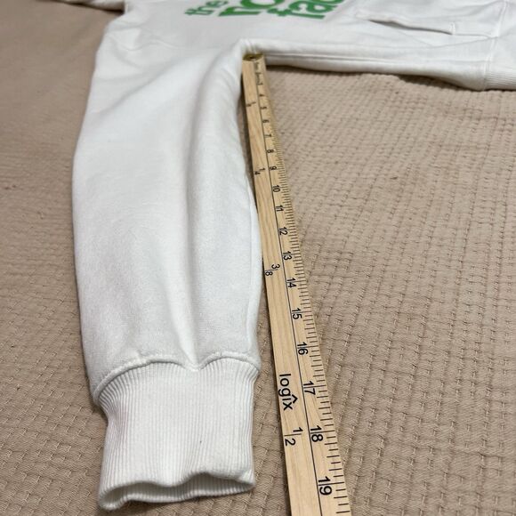 the North Face Hoodie Sweatshirt Women Sz. XS White Green Logo Cotton Pockets - Picture 14 of 14